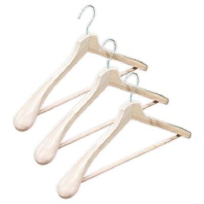 Wooden Suit Jacket Hanger with Wide Shoulders 3 Pack