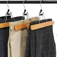 Wooden Trouser & Skirt Clamp Hangers 2 Pack