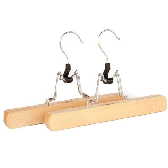 Wooden Trouser & Skirt Clamp Hangers 2 Pack