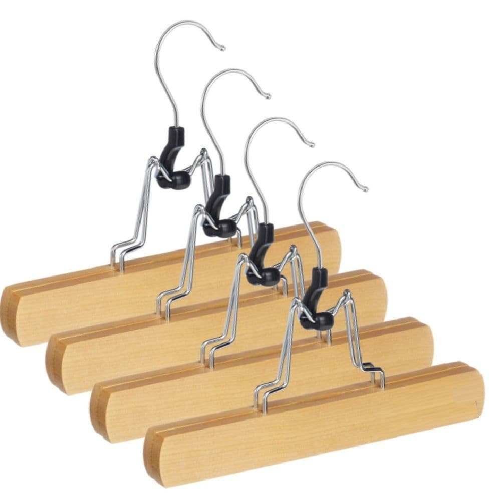 Wooden Trouser Skirt Clamp Hangers Pack