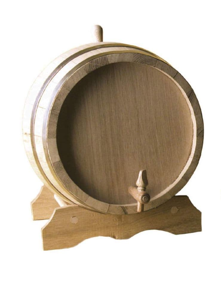 Barrel Decorative Oak With Support And Tap 2 Litre