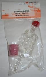 Bubbler Airlock with 1gall Rubber Bung and Cap