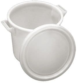 Bucket 35 l white plastic +lid + handles