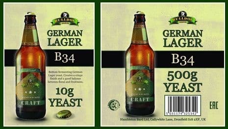 Bulldog B34 German Lager Yeast 10g