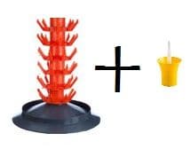 Craft Range 50 Bottle Tree / Drainer PLUS Yellow Rinser / Sanitizer