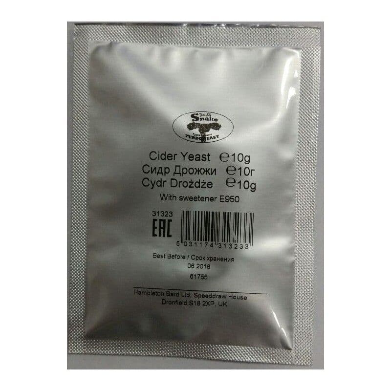 DoubleSnake Cider Yeast 10 grams With Sweetener