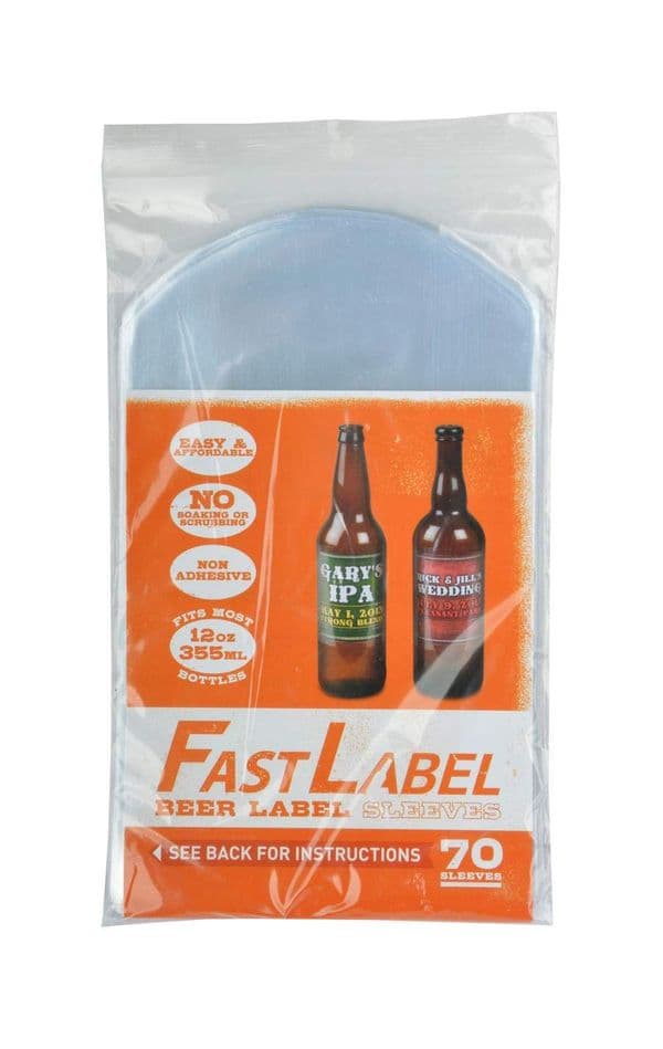 FastLabel Beer Label Sleeves For 330 ml Bottlles (70 pack)