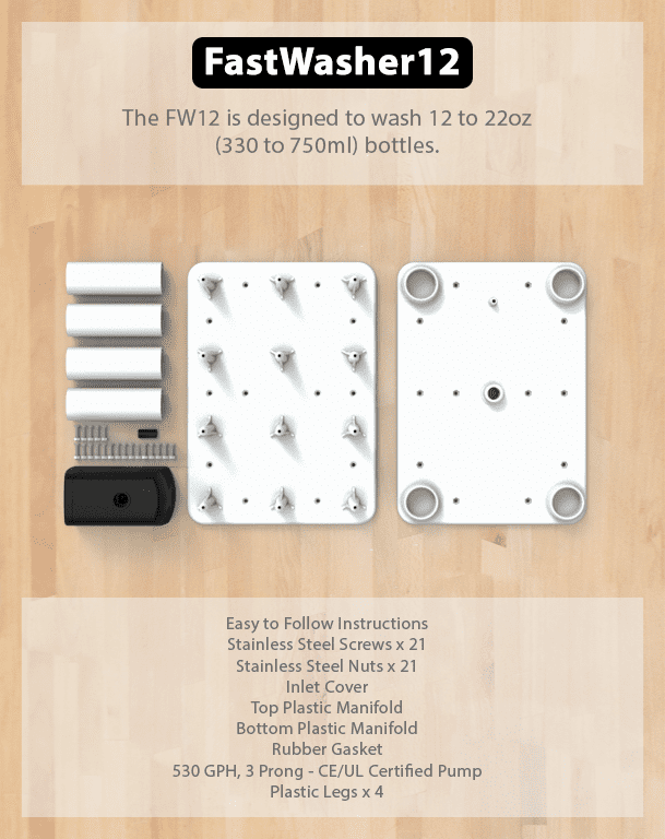 FastWasher Kit - 12 Bottle Washer
