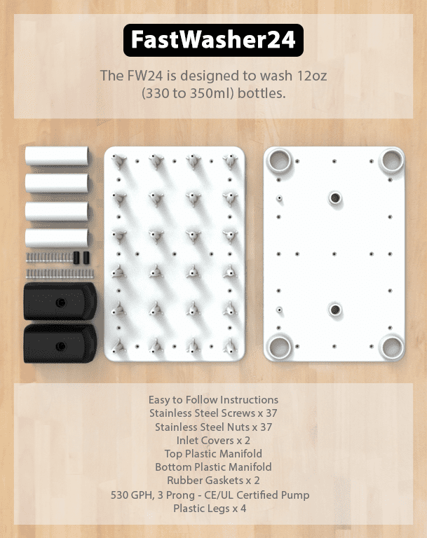 FastWasher Kit - 24 Bottle Washer