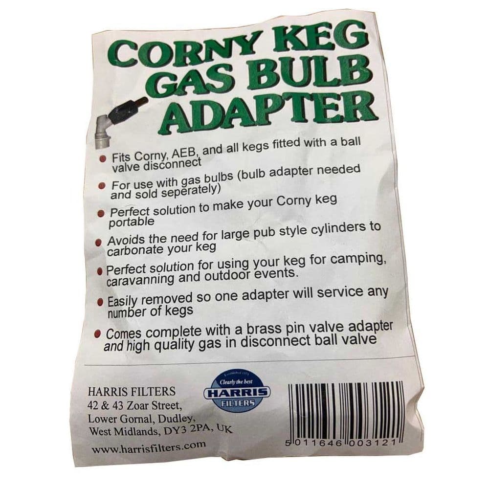 Gas Bulb Corny Gas Adapter (For Use With 8 gram bulbs)