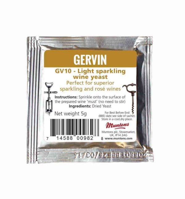 Gervin GV10 Gold Label Light Sparkling Wine Yeast (5 grams)