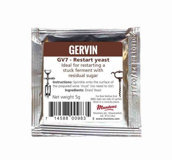 Gervin GV7 Brown Label Restart Yeast (5 grams)