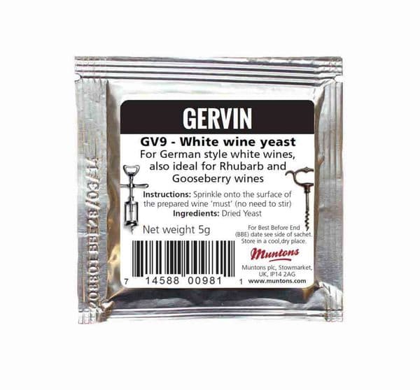 Gervin GV9 Black Label White Wine Yeast (5 gram)