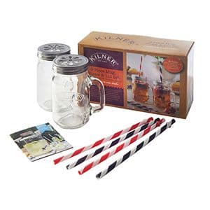 Kilner 9 Piece Mug, Lid, And Straw Set