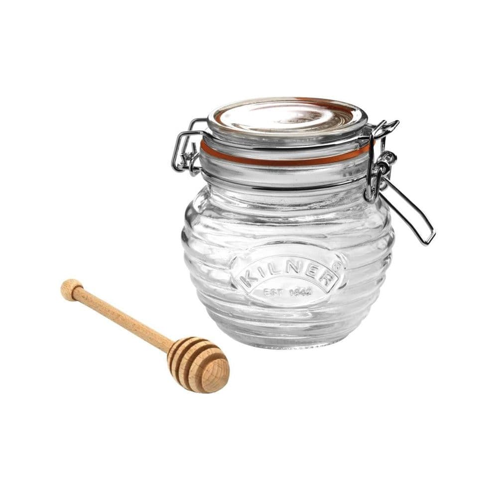 Kilner Clip Top Round Honey Pot With Dipper 0.4LT