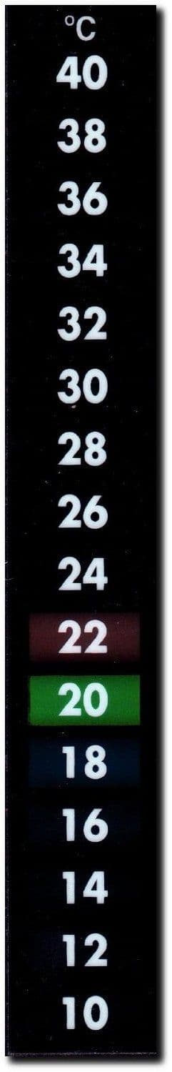 Large Self Adhesive Liquid Crystal Thermometer (10 to 40 oC, Vertical)