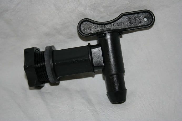 Wine Fermenter Tap, Plastic with Black Nut