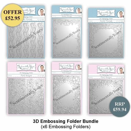 3D Embossing Folder Bundle - Beaded Flourish & Floral Bouquet