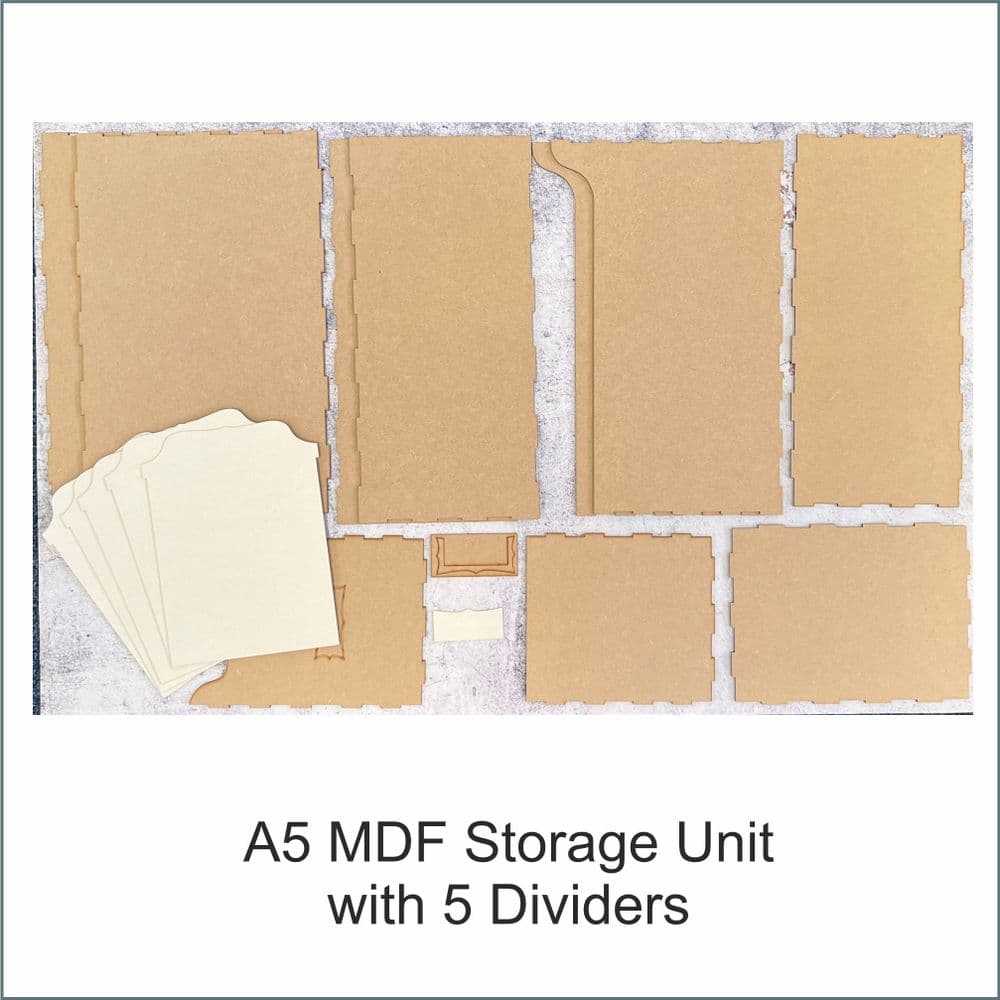 A5 MDF Storage Unit includes x5 dividers