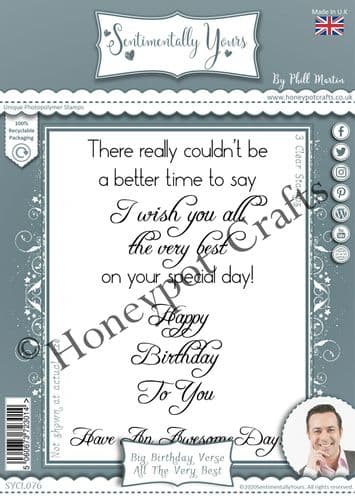 A6 Big Birthday Verse- All The Very Best