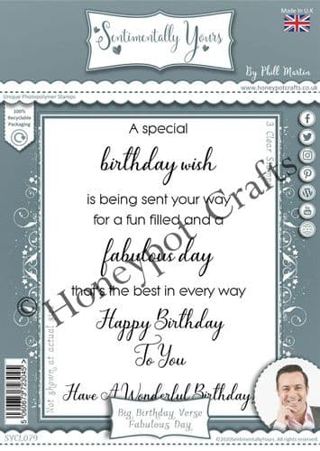 A6 Big Birthday Verse- Fabulous Day