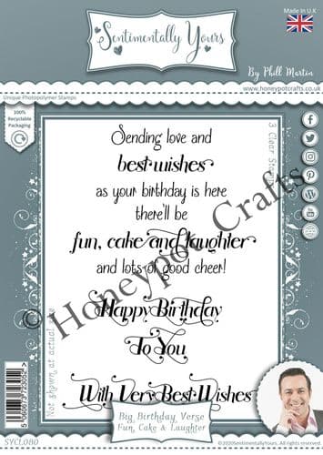 A6 Big Birthday Verse- Fun, Cake & Laughter