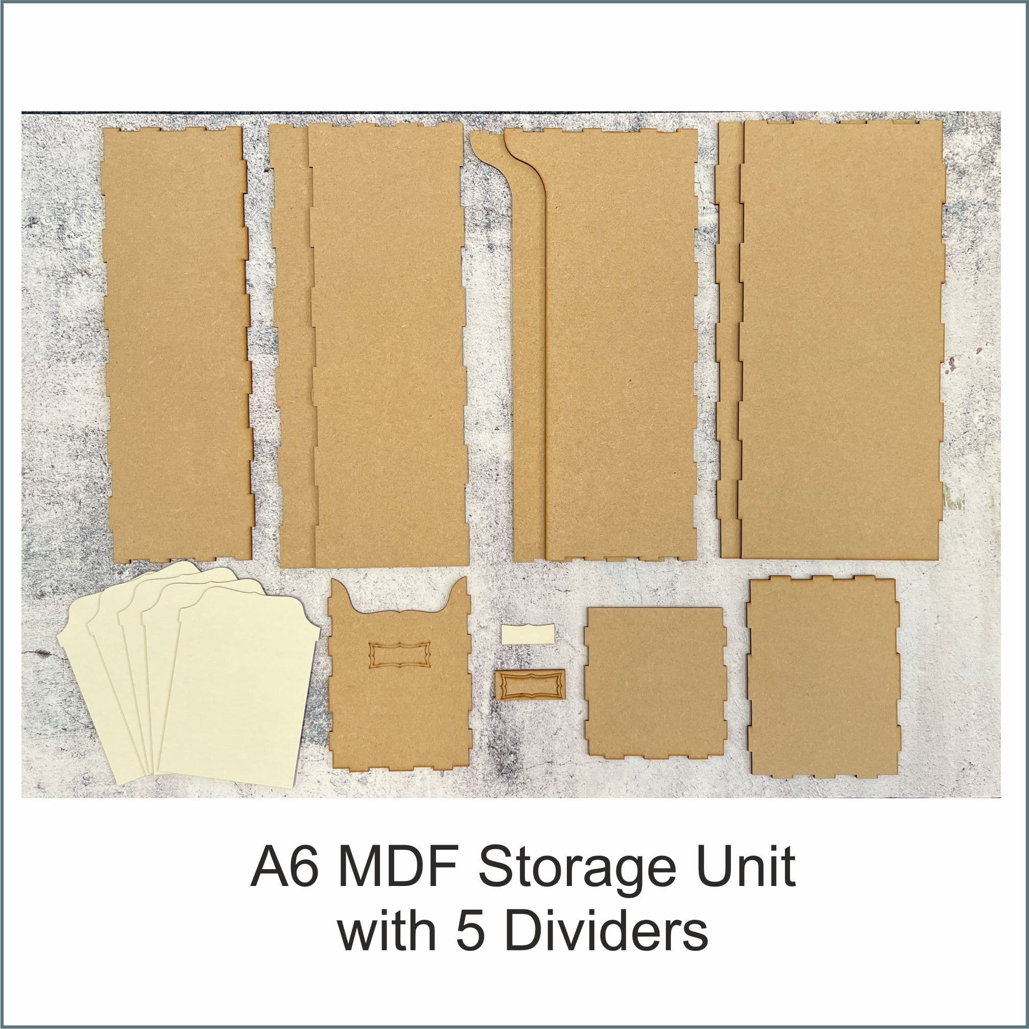 A6 MDF Storage Unit includes x5 dividers