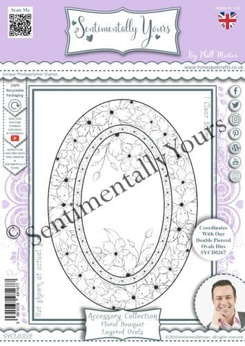 Accessory Collection - Floral Bouquet Layered Ovals A6  Stamp