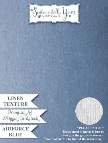 Airforce Blue Premium LINEN Texture Cardstock