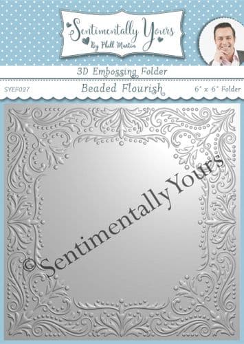 Beaded Flourish 6x6 3D Embossing Folder