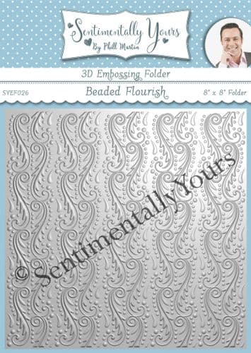Beaded Flourish 8x8 3D Embossing Folder
