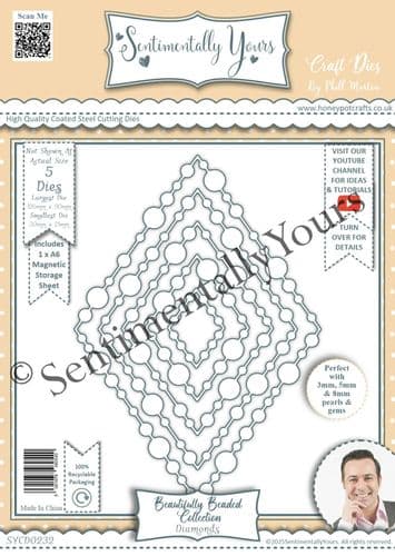 Beautifully Beaded Diamond A6 Die Set