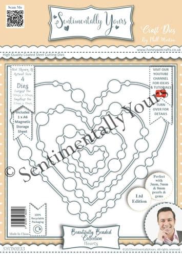Beautifully Beaded Hearts A6 Die Set **Exclusive**