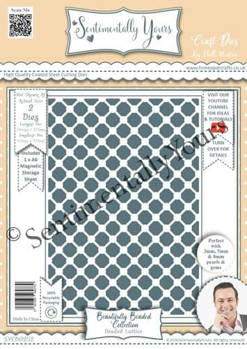 Beautifully Beaded Lattice A6 Die Set