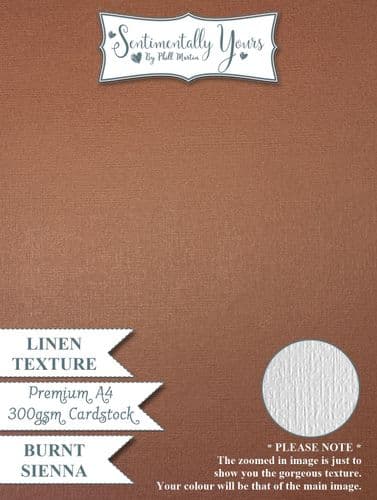 Burnt Sienna Premium LINEN Texture Cardstock