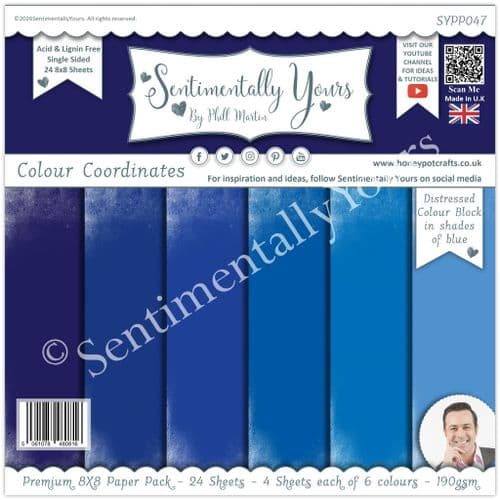 Colour Coordinates 8x8 Paper Pack Blue Tones - BLOCK Blue