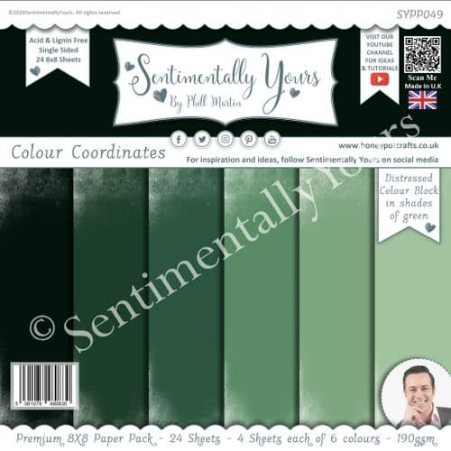 Colour Coordinates 8x8 Paper Pack Green Tones - BLOCK Green