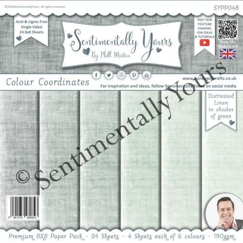 Colour Coordinates 8x8 Paper Pack Green Tones - LINEN Green