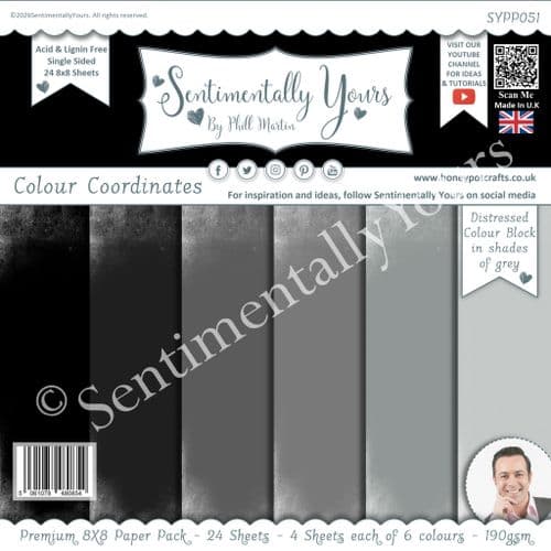 Colour Coordinates 8x8 Paper Pack Grey Tones - BLOCK Grey