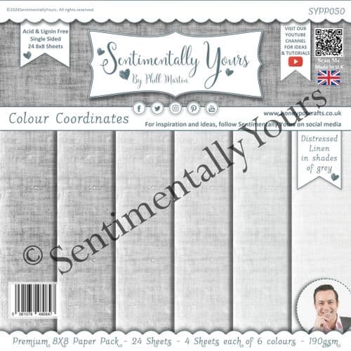 Colour Coordinates 8x8 Paper Pack Grey Tones - LINEN Grey