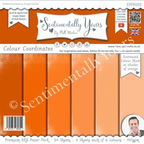 Colour Coordinates 8x8 Paper Pack Orange Tones. - BLOCK Orange