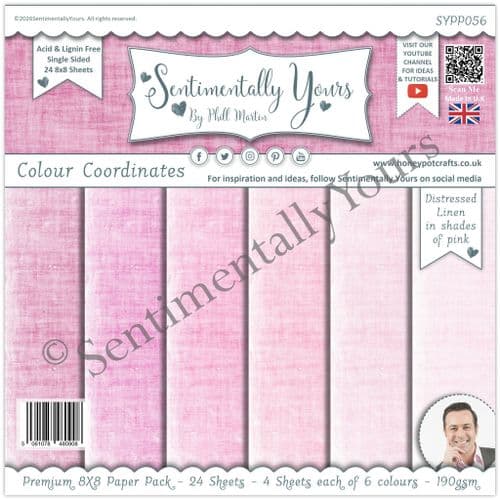 Colour Coordinates 8x8 Paper Pack Pink Tones - LINEN Pink