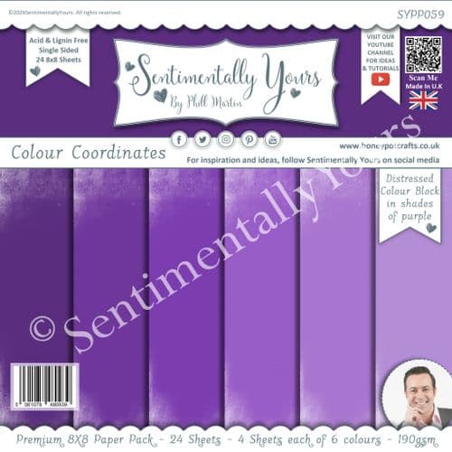 Colour Coordinates 8x8 Paper Pack Purple Tones - BLOCK Purple