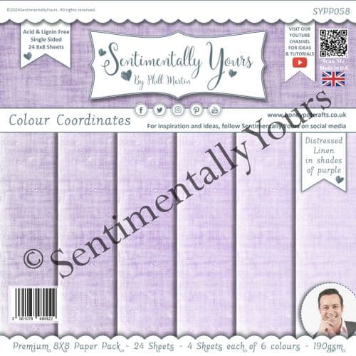 Colour Coordinates 8x8 Paper Pack Purple Tones - LINEN Purple