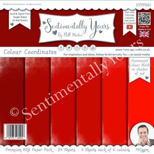 Colour Coordinates 8x8 Paper Pack Red Tones - BLOCK Red