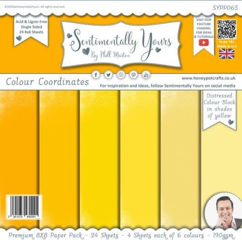 Colour Coordinates 8x8 Paper Pack Yellow Tones - BLOCK Yellow