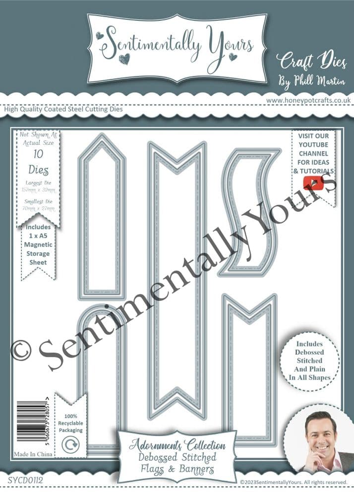 Debossed Stitched Flags & Banners Die Set