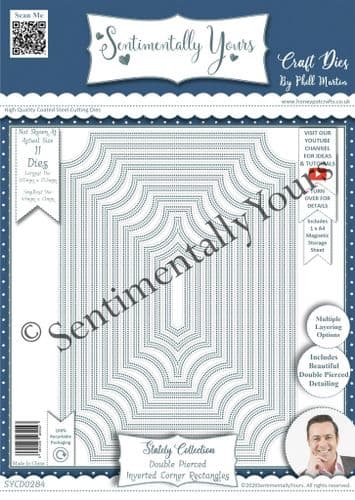 Double Pierced Inverted Corner Rectangles A4 Die Set