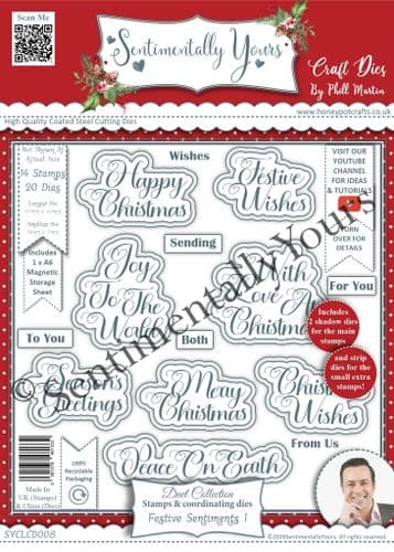 Duets Collection Festive Sentiments 1 A5 Stamp/Die Set