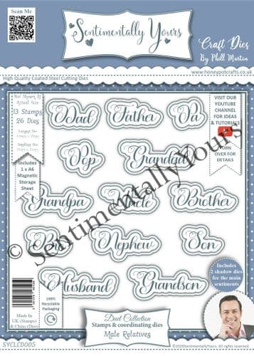 Duets Collection - Male Relatives A5 Die Set